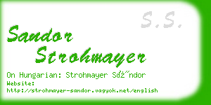 sandor strohmayer business card